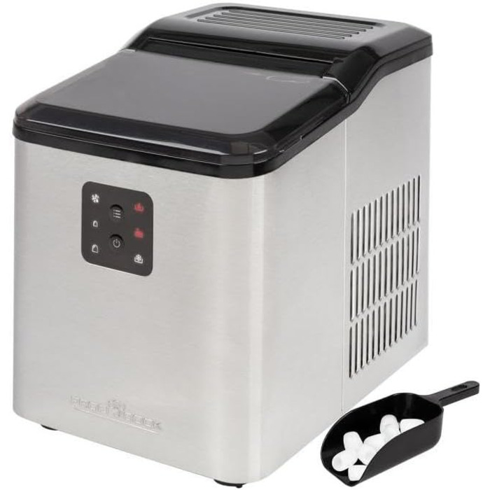 Льодогенератор ProfiCook PC-EWB 1253, 12 кг/добу, 2 розміри кубиків, 1,5 л бак, швидке приготування льоду, з лопаткою