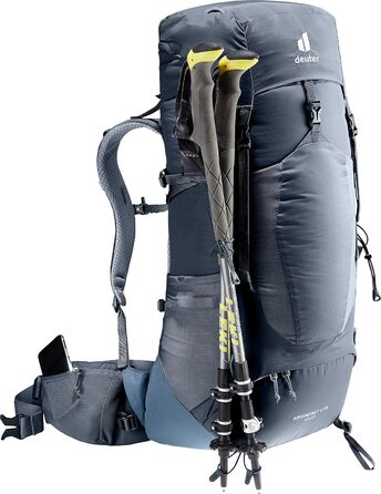 Рюкзак для трекінгу Deuter Aircontact Lite 40+10 л, чорний-синій, легкий, одноколірний