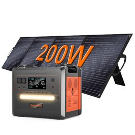 Портативна електростанція SolarPlay Q2402M 2304Вт·год LiFePO4, сонячний генератор 2500Вт (пік 5000Вт) з 2 AC-виходами для кемпінгу, автодому та резервного живлення