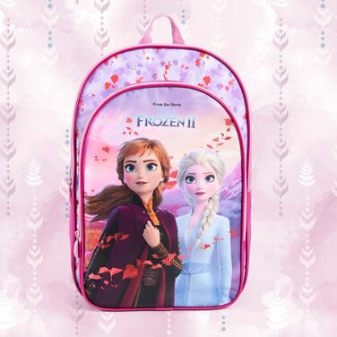 Дитячий рюкзак Frozen 2 Perletti для дівчаток, ліловий, 36x25x12 см, з Анною та Ельзою, для дитсадка та школи