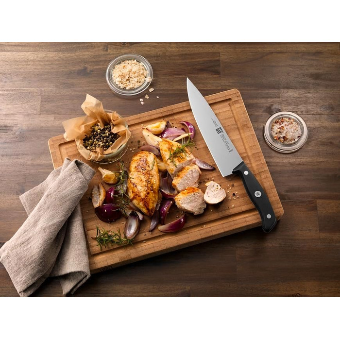 Кухонний ніж ZWILLING Gourmet Compact 20 см, нержавіюча сталь, ергономічна ручка, чорний, Made in Germany