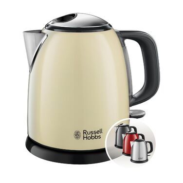 Електричний чайник Russell Hobbs Colours+ Edelstahl 1.0л, 2400Вт, з фільтром від накипу та індикатором рівня води, колір крем (24994-70)