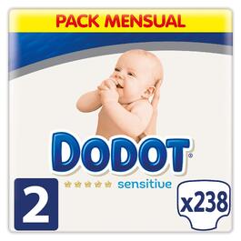 Дитячі підгузки Dodot Sensitive, розмір 3 (6-10 кг), 224 шт. + 40 вологих серветок, гіпоалергенні, без пластику, місячний набір