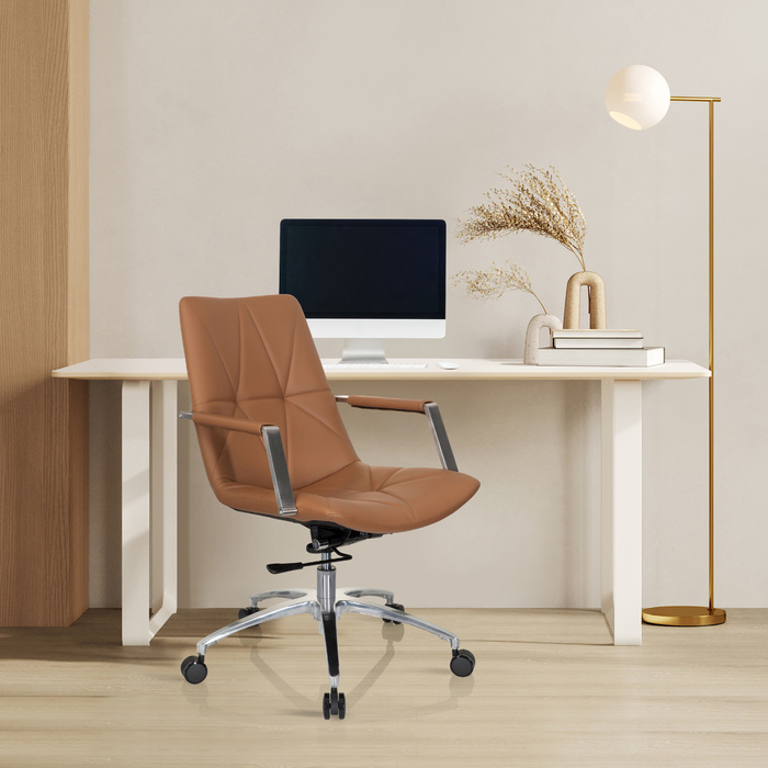 Офісне крісло / поворотне крісло SARANTO II Штучна шкіра Camel Brown hjh OFFICE