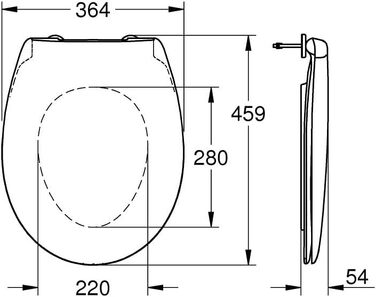 Сидіння для унітаза GROHE Bau Keramik з дюропласту, швидкознімна кришка, stainless steel петлі, колір альпійський білий, 39492000