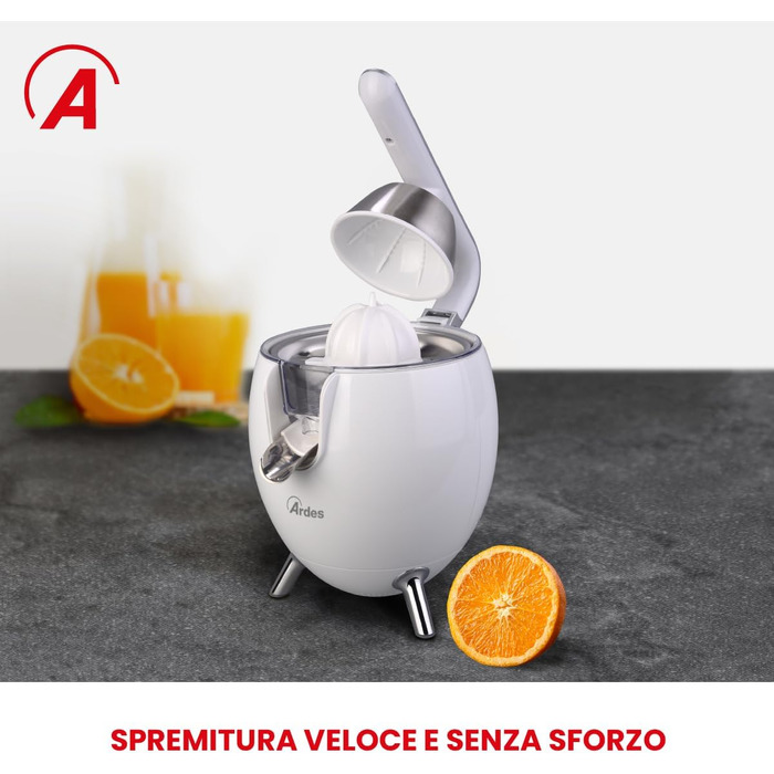 Citrus-прес електричний Ardes ARSPRE03W Juice Art, 500 Вт, 0.5 л, нержавіюча сталь, білий
