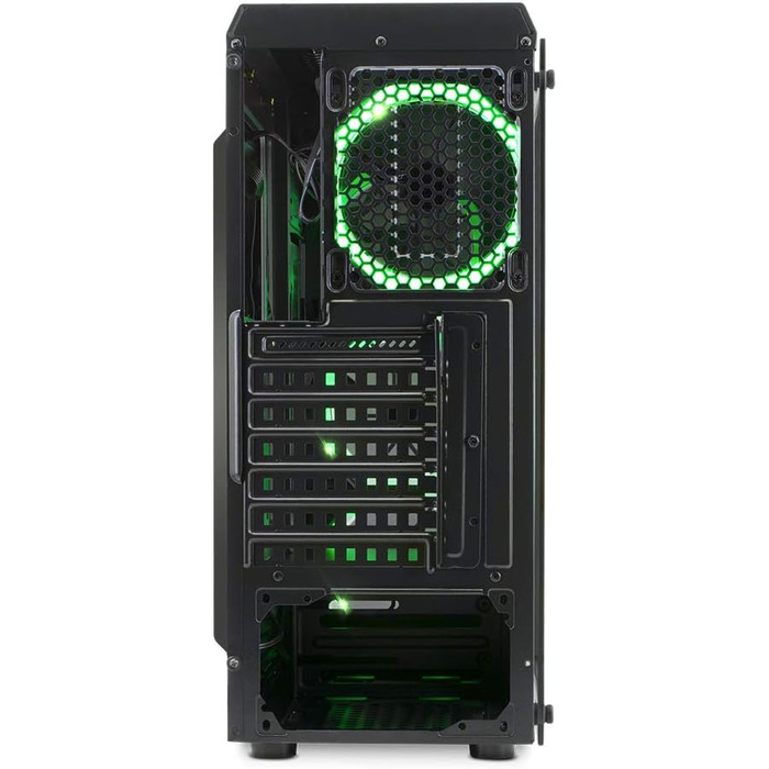Ігровий корпус для ПК EMPIRE GAMING Warmachine ATX, середній, 4 безшумні вентилятори, LED-RGB-підсвічування, 11 режимів, скло спереду та збоку