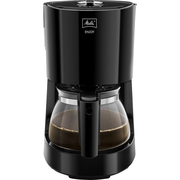 Кавоварка Melitta Enjoy з фільтром, скляна каністра, 10 чашок, чорна, з функцією захисту від крапель