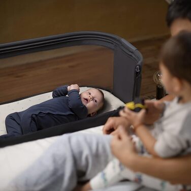 Ліжечко-колиска Maxi-Cosi Tori 2-в-1 для новонароджених, компактне, 0-6 міс., 0-9 кг, 5 рівнів висоти, сітка, колір графіт