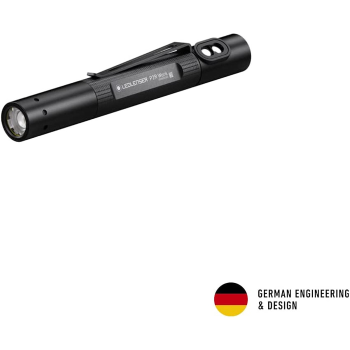 Ліхтарик Ledlenser P2R Work Mini LED для майстерні та майстрів, акумуляторний, 110 люмен, фокусування, 90 м, USB-зарядка, кліпса