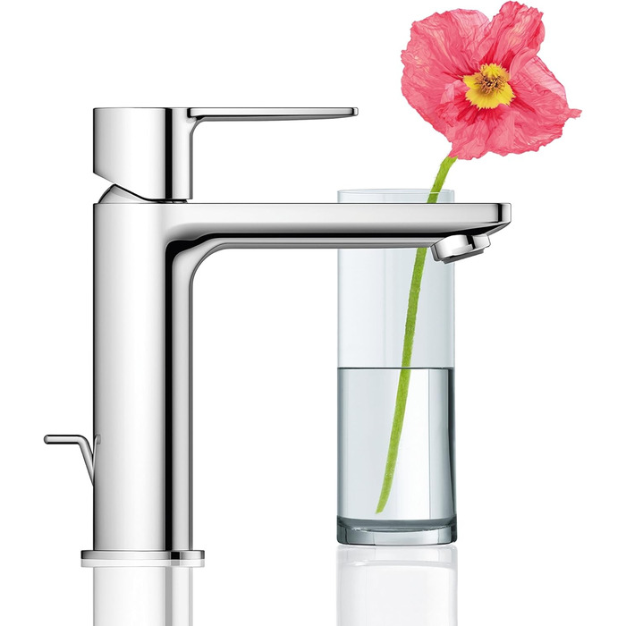 Змішувач для ванної кімнати Grohe Lineare, водозберігаючий, хром, з витяжним корком, 18 см, S-Size
