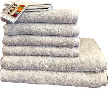 Набір рушників Ross Vita 4004-80 срібло: 4×50x100 см, 2×70x140 см, 2 безкоштовні рукавички для миття
