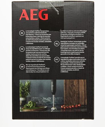 Занурювальний блендер AEG HB4-1-6GG, 2 леза, нержавіюча сталь, аксесуари, BPA-free, 2 швидкості, турбо, для кухні, сірий Modern Granite Grey