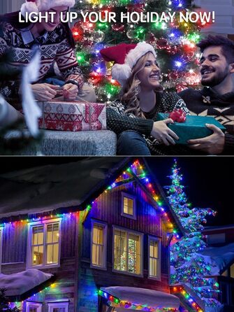 Світлодіодна гірлянда для вулиці 30м, 300 LED багатоколірна світлодіодна ілюмінація для новорічного та різдвяного декору