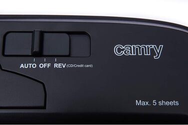 Шредер Camry для паперу, CD/ATM карт, чорний, багатобарвний