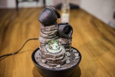 Внутрішній фонтан-каскад Zen'light Verso, 25 см, з підсвіткою, для релаксації, Feng Shui