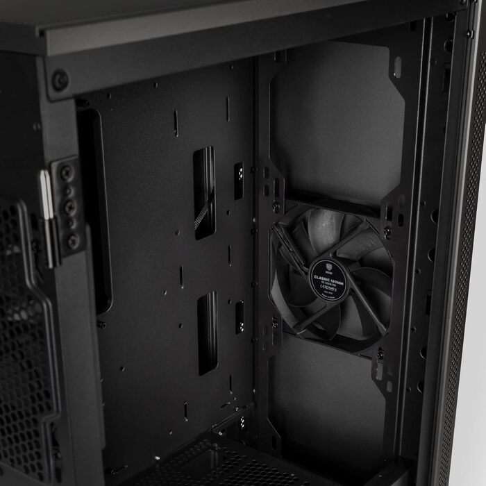 Ігровий корпус для ПК Kolink Stronghold Barricade E-ATX з відкидними дверцятами з загартованого скла, знімною верхньою панеллю, 2 вентиляторами 120 мм, чорний Midi Tower