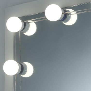 Туалетний столик WOLTU з LED підсвічуванням, дзеркалом, 2 шухлядами, білий, 90x153x40 см, косметичний стіл для макіяжу та зберігання прикрас