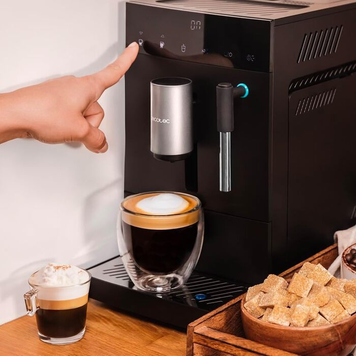 Кавомашина автоматична Cecotec Cremmaet Compact Steam: 19 бар, 1350 Вт, з капучинатором, для зерен, 1.1 л