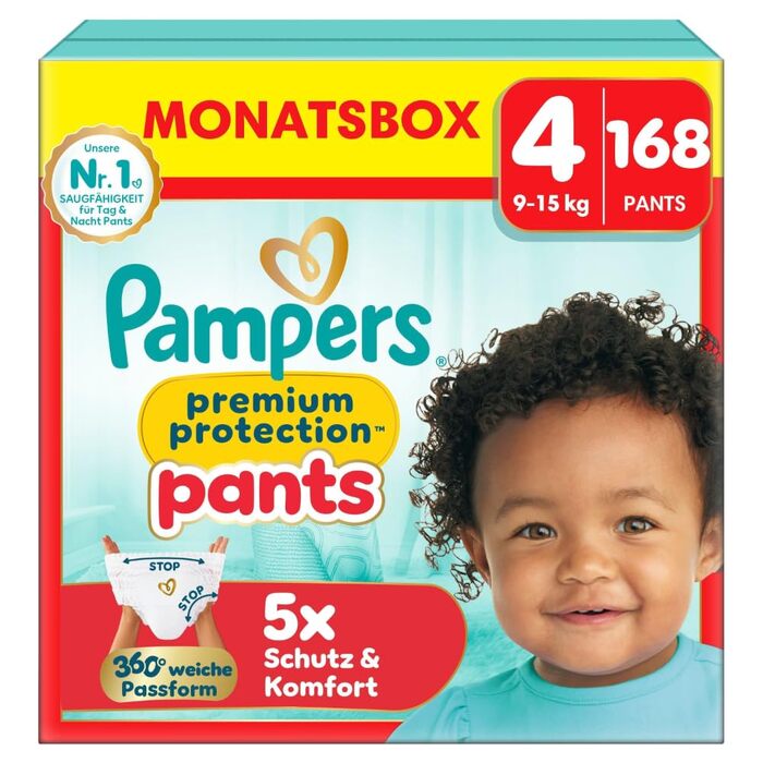 Підгузки-трусики Pampers Premium Protection Pants розмір 4 (9-15 кг), 168 шт, преміум-захист та комфорт