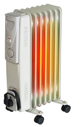 Електричний масляний радіатор BROLLUX 1500W, мобільний обігрівач з 7 секціями та термостатом