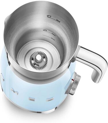 Молокозбивач SMEG MFF11PBEU 50's Style, пастельно-блакитний/чорний