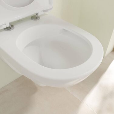 Сидіння для унітазу Villeroy & Boch O.novo, овал, білий альпін, блискучий, дюропласт, петлі з нержавіючої сталі, оригінальна заміна