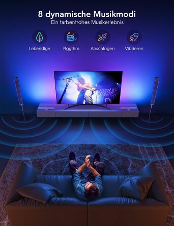 Розумна підсвітка для телевізора Govee RGBIC LED TV Lightbars з подвійними світлодіодами, для ТВ 45-70 дюймів, білий