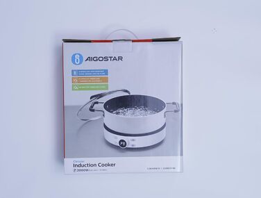 Індукційна плита Aigostar, портативна склокерамічна конфорка з цифровим дисплеєм, сенсорним управлінням, таймером, 2000 Вт