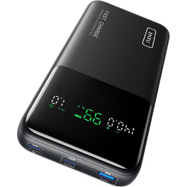 Power Bank INIU 140W, 25000mAh, USB-C, Швидка зарядка PD/QC, для ноутбука, iPhone, компактний, чорний