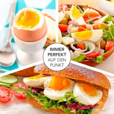 Електрична яйцеварка GOURMETmaxx на 2 яйця, енергозберігаюча, компактна, BPA free, з мірним стаканом і голкою, чорна