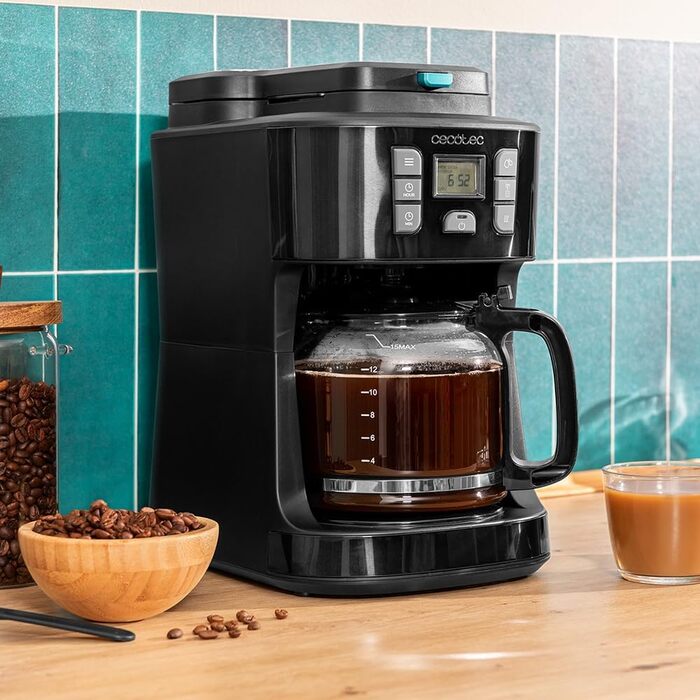 Кавомашина Cecotec Coffee 56 Heat: програмована, з LCD, 1,3л, 12 чашок, нержавіюча сталь