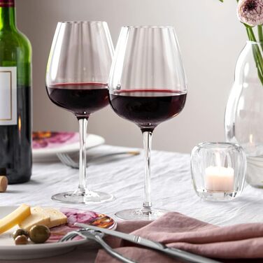 Ваза Villeroy & Boch Rose Garden Rosa 20 см – скляна ваза для квітів, прозора, для декору столу та дому