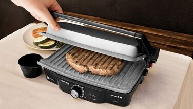Електрогриль Cecotec Rock'n Grill 2000 з антипригарним покриттям RockStone, нержавіюча сталь, 2000 Вт