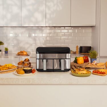 Аерофритюрниця Cecotec CecoFry Advance Double 9 л, 2850 Вт, цифрова, без олії, з двома кошиками та технологією PerfectCook
