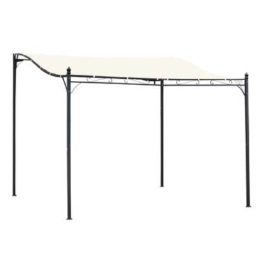 Намет з навісом для садової альтанки Outsunny Pergola металевий, кремовий, 297x297см