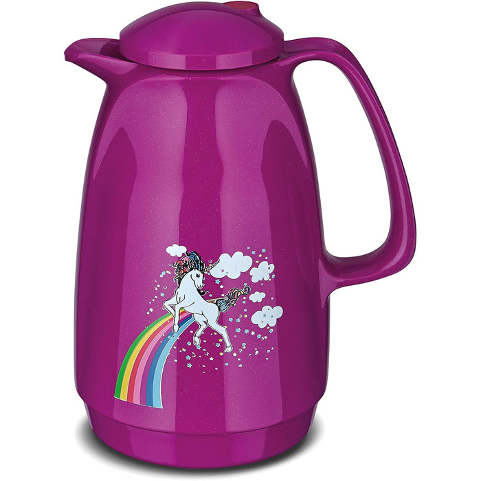 Термос-глечик ROTPUNKT Bella 1,0 л, скляна колба, BPA-free, Magic & TRENDY, для гарячого та холодного, Німеччина, дизайн Русалка Cherry Blossom