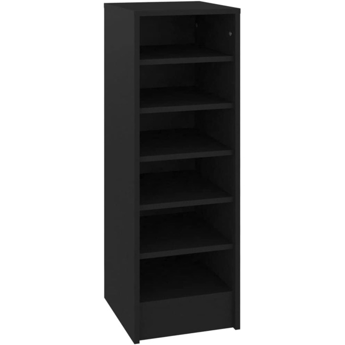 vidaXL Шафа для взуття з 6 відділеннями, чорна, 31,5x35x90 см, ДСП