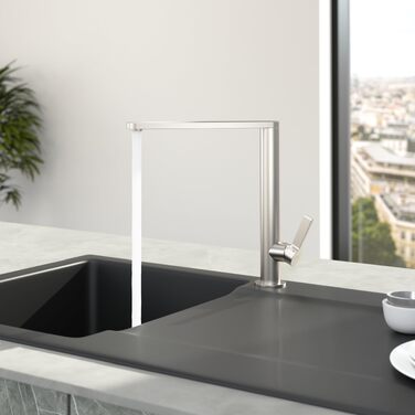 Кухонний змішувач Villeroy & Boch Finera, висота 251 мм, масивна нержавіюча сталь, круглий