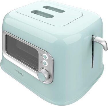 Тостер Cecotec RetroVision Blue вертикальний, 700 Вт, 2 слоти, ретро-дизайн, автоматичне вимкнення