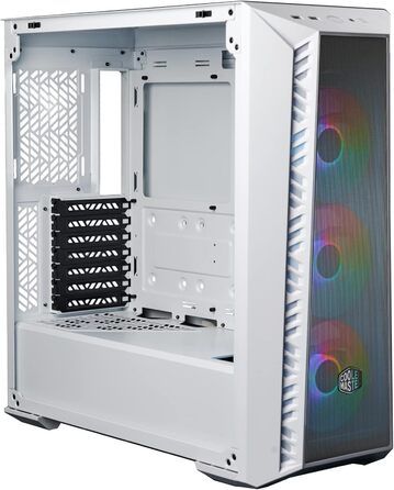 Корпус для ПК Cooler Master MasterBox 520 Mesh, Mid-Tower ATX, 3 встановлені вентилятори, кілька варіантів охолодження, сітчаста передня панель, бічна панель із загартованого скла, ARGB-контролер, білий