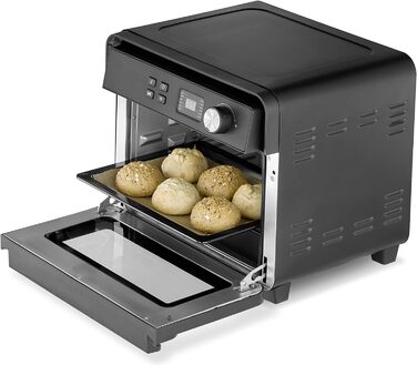 Фритюрниця CASO AirFry Chef 1700 з конвекцією, 1700 Вт, 3 рівні, температура 40-230°C, чорна, без попереднього розігріву
