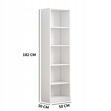 Стелаж Muvu 50 см x 182 см x 30 см, білий