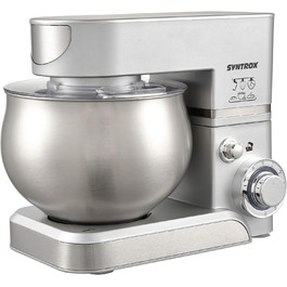Кухонна машина Syntrox Germany KM-5.0L Basic Silver, 5 л, срібляста, міксер з нержавіючої сталі