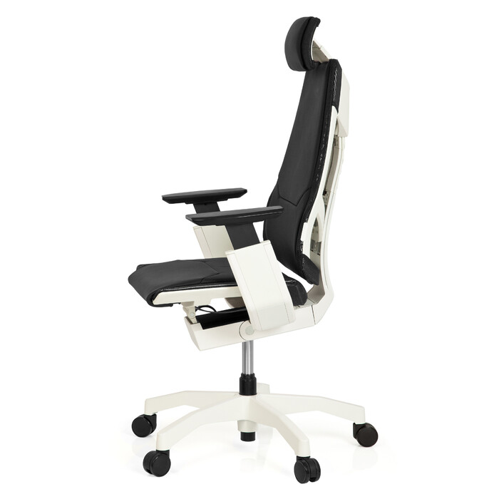 Офісний крісло GENIDIA PRO WHITE - шкіряне, чорне, hjh OFFICE