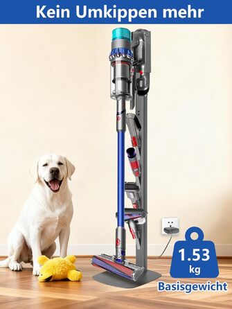 Стійка для пилососа Dyson Gen5 V15 V12 V11 V10 V8 V7 V6 - підлогова, без свердління, з 4 гаками, темно-сіра
