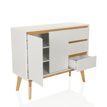 Сервант / комод TAROLO I 97x34x80 см 3 шухляди 2 двері білий hjh LIVING