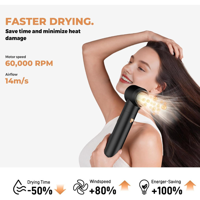 Набір для укладки волосся Hairstyler 5-в-1 з автозавиткою та феном, чорний