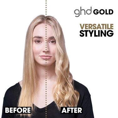 ghd gold – професійний випрямляч для волосся, 185°C, двозонна технологія, для випрямлення, завивки та хвиль, чорний, стара упаковка