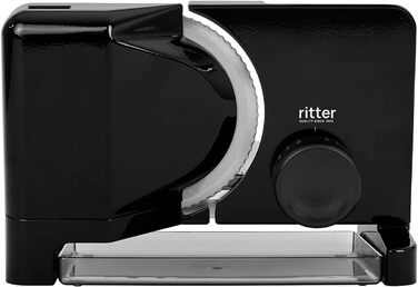 Електрична універсальна слайсер-машина ritter E 16 з металу, для хліба та продуктів, ECO-мотор, чорна, виробництво Німеччина